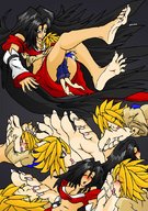 drawing giantess feet black_hair color long_hair blue_eyes barefoot brunette shrunken_men worship shrunken_man licking_foot toe_licking