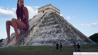 giantess collage nude long_hair pyramid sitting outdoors tourists mayan lowerrider