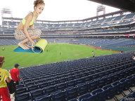 giantess collage barefoot stadium outdoors yoga running_away lowerrider