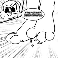 drawing furry monochrome toes barefoot shrunken_people the_amazing_world_of_gumball nicole_watterson cartoon_network