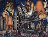 giantess furry anthro city comic color destruction barefoot blood brunette paws gore bus vehicles night sofia.exe