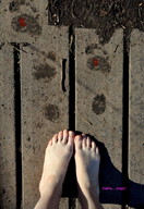 crush collage barefoot blood shrunken_men foot_crush foot_print captions outdoors