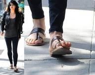 collage feet clothed shrunken_men sandals walking unaware shrunken_man sunglasses under_foot sidewalk imminent_crush