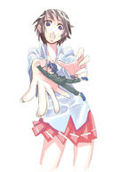 drawing skirt brunette short_hair hanging_on no_background