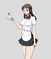 drawing nude long_hair brunette shrunken_men shrunken_man short_skirt teacup no_background