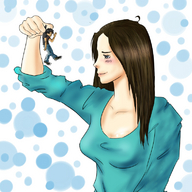 drawing color handheld brunette shrunken_men shrunken_man looking_at_tiny