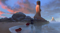 nude beach brunette shrunken_men sitting unaware shrunken_man flower james_zapata little_suitor