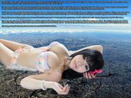mega asian lying_down lingerie captions manicure looking_at_viewer bracelet big_n_evil kai_er bowtie_necklace crushing_city