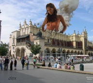 giantess collage destruction buildings brunette people smoke sky