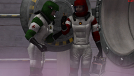 giantess handheld curious shrunken_men shrunken_man cage sci-fi fog drcreep digital_render biohazard_suit