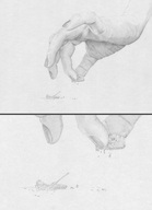 drawing giantess monochrome handheld tank finger_crush tiny_army