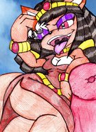 giantess vore furry anthro color tongue dangle pencil_drawing jewelry looking_at_tiny mhedgehog21