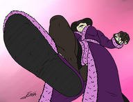 drawing giantess under_foot point_of_view slippers no_background evil-sprite