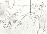 drawing vore monochrome long_hair giant fangs shrunken_woman voraciouspanda