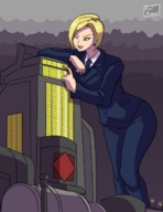 drawing giantess blonde color buildings final_fantasy_7 suit night poking elena shinra axel-rosered