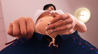 cleavage finger low_angle shrunken_men hand shrunken_woman falling pants manicure rings point_of_view mike973 digital_render
