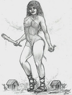 drawing giantess crush monochrome handheld nikko see_through_lingerie club