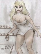drawing blonde long_hair cleavage shrunken_men nikko jars tools