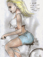 drawing giantess color butt_crush story shorts nikko top bike no_background