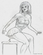 drawing monochrome long_hair nikko no_background impending_butt_crush