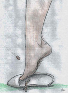 drawing giantess barefoot shoes nylons teasing football nikko