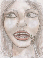 drawing giantess vore blood fork unaware open_mouth nikko impaled imminent_vore pea