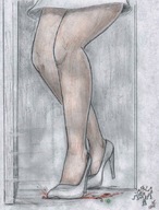 drawing giantess crush high_heels blood shocked gore unaware nikko violence