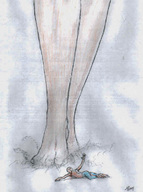 drawing giantess blood lying_down nikko no_background impending_doom