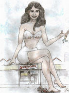 drawing giantess color handheld brunette outdoors nikko vehicle_crush