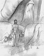 drawing monochrome ants high_heels shrunken_man nikko knife