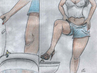 drawing color kick toilet shrunken_man nikko kicked
