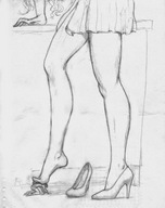 drawing giantess monochrome barefoot nikko imminent_crush