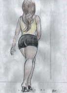 long_hair shrunken_men shorts walking unaware nikko top no_background