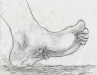 drawing giantess monochrome barefoot nikko imminent_crush no_background
