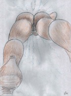 drawing giantess nude barefoot nikko point_of_view hairy_pussy no_background