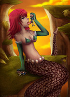 breasts drawing vore color tongue licking small_men trapped dangle snake_girl commission scales ayumi170 geistis