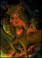 breasts drawing karbo horns color cleavage felarya forest river necklace tattooed deerataur war_paint