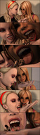 vore comic tongue shrunken_men cruel falling labean looking_at_tiny digital_render on_palm
