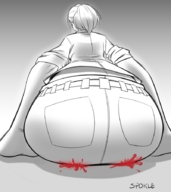 drawing crush butt butt_crush blood gore spokle