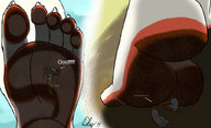 drawing giantess furry anthro color barefoot paws foot_crush trample trapped point_of_view from_below darkbootyq