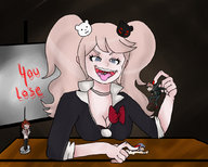 drawing giantess vore color clothed handheld uniform trapped junko_enoshima dangan_ronpa