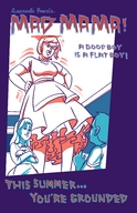 breasts drawing growth giantess monochrome dress poster apron milf molotav point_of_view necklace earrings hands_on_hips cover_page queensville outgrowing_room incest