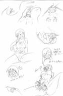 drawing insertion monochrome nipping muscles shrunken_woman captions slide