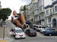 giantess collage city blonde high_heels traffic buildings lying_down legs jr streets vehicles jenni_czech