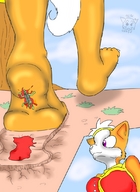 giantess feet furry anthro comic color barefoot blood gore foot_crush unaware foot_print commandertaneshepard