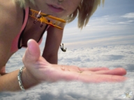 collage mega blonde unknown_artist hand airplane falling clouds sky looking_at_tiny littlebee giantess_jazmini