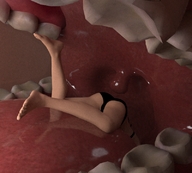 vore underwear shrunken_woman swallowed imminent_vore struggling digital_render