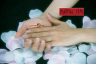 collage handheld shrunken_men shrunken_man trapped flowers fingernails midyin_slag between_hands caressing crossed_hands