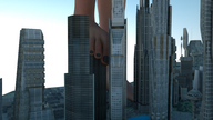 giantess city mega barefoot outdoors impending_doom stepping_down digital_render
