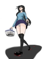 drawing crush upskirt color skirt blood brunette stockings walking shrunken_people cage in_stocking itomercy